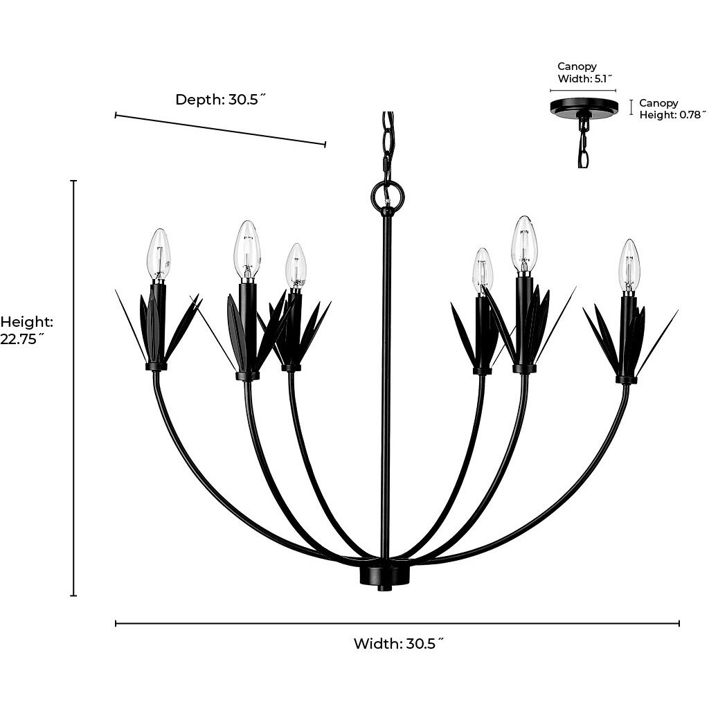 Primrose 6 Light 30.5 inch Textured White Chandelier Ceiling Light
